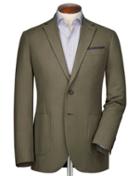 Charles Tyrwhitt Slim Fit Khaki Herringbone Cotton Jacket Size 40 By Charles Tyrwhitt