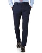 Charles Tyrwhitt Charles Tyrwhitt Blue Stripe Slim Fit Panama Business Suit Wool Pants Size W32 L38