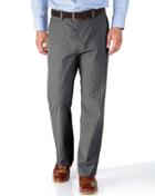 Charles Tyrwhitt Charles Tyrwhitt Grey Classic Fit Prince Of Wales Check Stretch Trousers