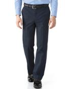 Charles Tyrwhitt Charles Tyrwhitt Mid Blue Classic Fit Cotton Flannel Trouser Size W32 L32