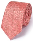 Charles Tyrwhitt Charles Tyrwhitt Slim Coral Silk Classic Mini Floral Tie