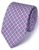  Sky And Lilac Linen Classic Chambray Tie By Charles Tyrwhitt