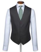  Charcoal Adjustable Fit Birdseye Travel Suit Wool Vest Size W36 By Charles Tyrwhitt