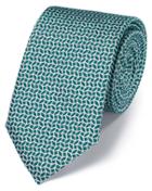 Charles Tyrwhitt Green And White Silk Geometric Classic Tie By Charles Tyrwhitt
