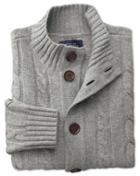 Charles Tyrwhitt Grey Lambswool Cable Cardigan Size Medium By Charles Tyrwhitt