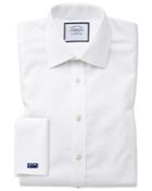  Classic Fit Non-iron Royal Panama White Cotton Dress Shirt French Cuff Size 15.5/32 By Charles Tyrwhitt