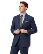  Blue Classic Fit Twill Business Suit Wool Jacket Size 42 By Charles Tyrwhitt