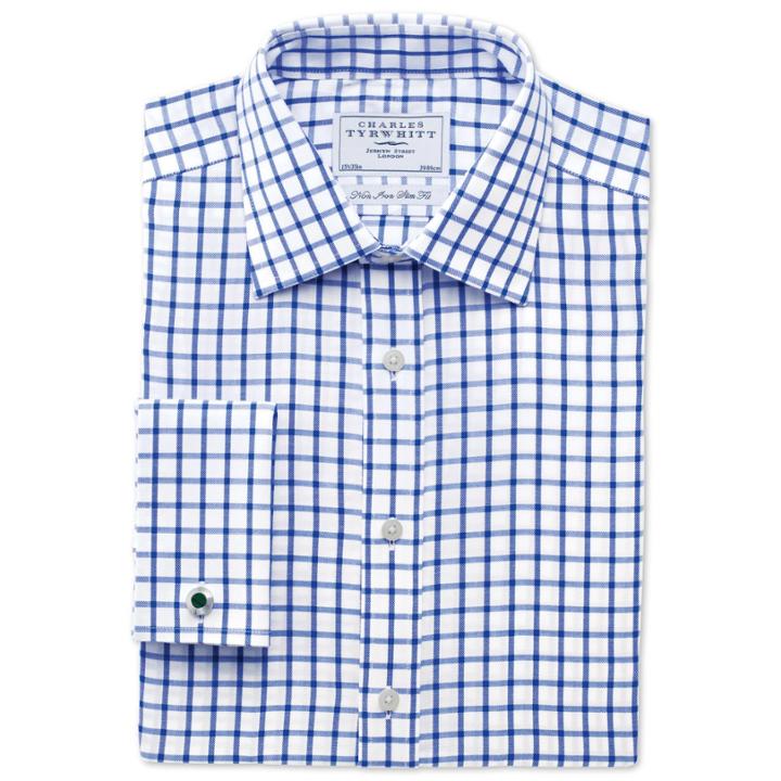 Charles Tyrwhitt Charles Tyrwhitt Royal Twill Grid Check Non-iron Slim Fit Shirt (14.5 - 33)