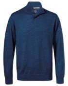 Charles Tyrwhitt Mid Blue Merino Wool Button Neck Sweater Size Large By Charles Tyrwhitt