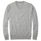 Charles Tyrwhitt Charles Tyrwhitt Silver Grey Cotton Cashmere V Neck Sweater (l)