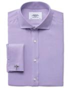 Charles Tyrwhitt Charles Tyrwhitt Extra Slim Fit Spread Collar Non-iron Twill Lilac Cotton Dress Shirt Size 14.5/32
