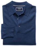 Charles Tyrwhitt Mid Blue Merino Wool Polo Neck Sweater Size Large By Charles Tyrwhitt