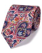 Charles Tyrwhitt Charles Tyrwhitt Royal Blue Multi Cotton Luxury Italian Floral Tie