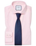  Extra Slim Fit Cutaway Collar Non-iron Cotton Stretch Pink Dress Shirt Single Cuff Size 14.5/33 By Charles Tyrwhitt