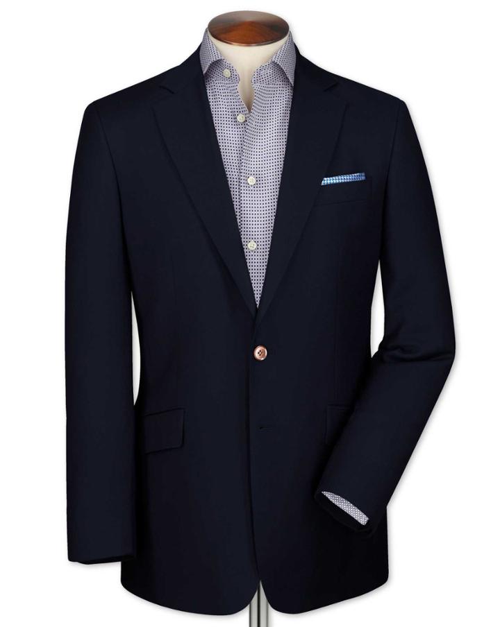 Charles Tyrwhitt Charles Tyrwhitt Slim Fit Navy Wool Wool Blazer Size 34