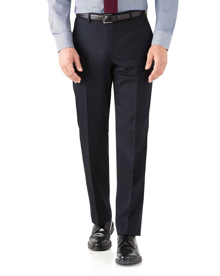 Charles Tyrwhitt Navy Classic Fit Hairline Business Suit Wool Pants Size W32 L32 By Charles Tyrwhitt