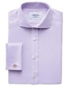 Charles Tyrwhitt Charles Tyrwhitt Extra Slim Fit Spread Collar Non-iron Herringbone Lilac Cotton Dress Shirt Size 15.5/36