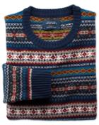 Charles Tyrwhitt Charles Tyrwhitt Multi Fairisle Crew Neck Wool Sweater Size Large