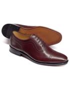  Burgundy Goodyear Welted Oxford Brogue Shoes Size 11.5 By Charles Tyrwhitt