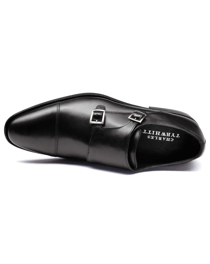 Charles Tyrwhitt Black Silverwell Toe Cap Monk Shoes Size 11.5 By Charles Tyrwhitt