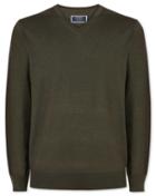  Olive Merino V Neck Wool Sweater Size Large By Charles Tyrwhitt