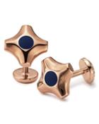 Charles Tyrwhitt Charles Tyrwhitt Rose Gold And Navy Square Enamel Cuff Links