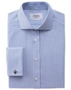 Charles Tyrwhitt Charles Tyrwhitt Extra Slim Fit Spread Collar Egyptian Cotton Textured Stripe Royal Blue Dress Shirt Size 14.5/32