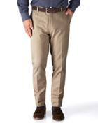  Stone Slim Fit Flat Front Non-iron Cotton Chino Pants Size W30 L30 By Charles Tyrwhitt