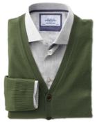 Charles Tyrwhitt Olive Merino Wool Cardigan Size Large By Charles Tyrwhitt