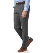  Charcoal Slim Fit Puppytooth Cotton Tailored Pants Size W30 L30 By Charles Tyrwhitt