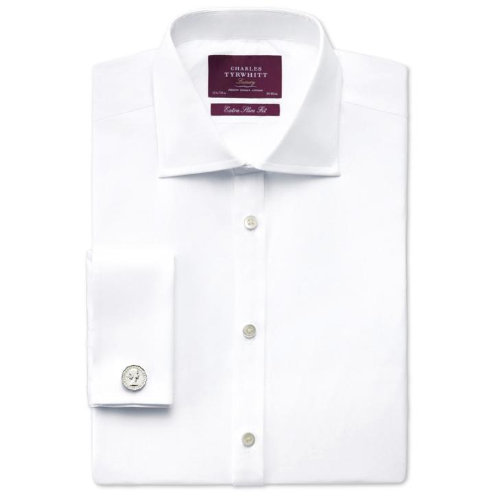 Charles Tyrwhitt Charles Tyrwhitt White Twill Luxury Semi-spread Extra Slim Fit Shirt (14.5 - 33)