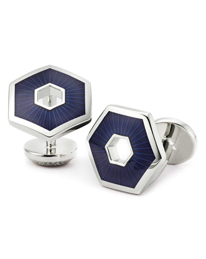 Charles Tyrwhitt Charles Tyrwhitt Navy Hexagon Cufflinks