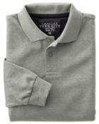 Charles Tyrwhitt Charles Tyrwhitt Slim Fit Grey Pique Long Sleeve Polo Shirt
