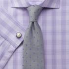 Charles Tyrwhitt Slim Fit Prince Of Wales Semi-spread Collar Check Lilac Cotton Dress Casual Shirt Single Cuff Size 17/36 By Charles Tyrwhitt