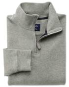 Charles Tyrwhitt Light Grey Half Zip Jersey Sweater Cotton Jacket Size Large By Charles Tyrwhitt