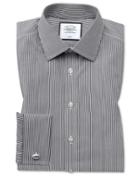  Classic Fit Non-iron Black Bengal Stripe Cotton Dress Shirt French Cuff Size 15/33 By Charles Tyrwhitt