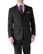 Charles Tyrwhitt Charles Tyrwhitt Charcoal Slim Fit Twill Business Suit Wool Jacket Size 34