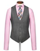 Charles Tyrwhitt Charles Tyrwhitt Grey Birdseye Travel Suit Wool Vest Size W36