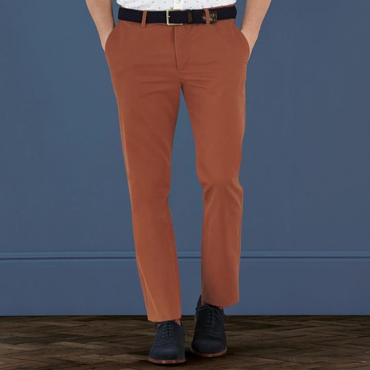 Charles Tyrwhitt Charles Tyrwhitt Burnt Orange Extra Slim Fit Flat Front Weekend Cotton Chino Pants Size W30 L34