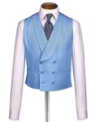  Blue Adjustable Fit Morning Suit Linen Vest Size W38 By Charles Tyrwhitt