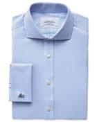 Charles Tyrwhitt Charles Tyrwhitt Slim Fit Spread Collar Non-iron Herringbone Sky Blue Shirt