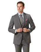  Light Grey Slim Fit Herringbone Business Suit Wool Jacket Size 38 By Charles Tyrwhitt