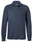Charles Tyrwhitt Charles Tyrwhitt Denim Blue Long Sleeve Cotton Polo Size Large