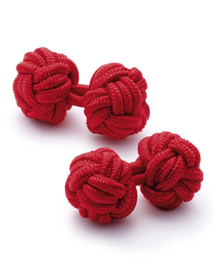 Charles Tyrwhitt Charles Tyrwhitt Dark Red Knot Viscose/elastane Cuff Links