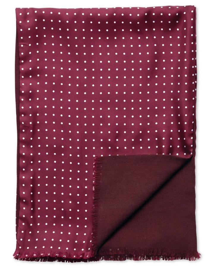 Charles Tyrwhitt Charles Tyrwhitt Burgundy Dot Silk Scarf