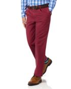  Red Classic Fit Single Pleat Washed Cotton Chino Pants Size W32 L32 By Charles Tyrwhitt