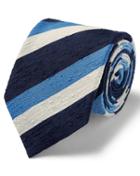  Blue Multi Luxury English Slub Triple Stripe Silk Tie By Charles Tyrwhitt