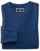Charles Tyrwhitt Blue Lambswool Rib Crew Neck Sweater Size Medium By Charles Tyrwhitt