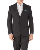  Charcoal Classic Fit Hairline Business Suit Wool Jacket Size 38 By Charles Tyrwhitt