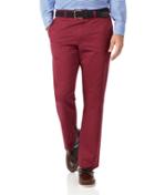  Red Classic Fit Flat Front Washed Cotton Chino Pants Size W32 L30 By Charles Tyrwhitt